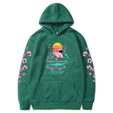 Graphic Hoodies Men/Women Streetwear Flamingo Cherry Blossom Printing Oversized Sweatshirt Hip Hop Fashion Tops