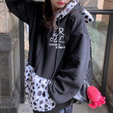 Kawaii Puppy Zip Up Hoodie Women Dog Ears Sweatshirt Japan Style Oversized Soft Girl Winter Alt Clothes