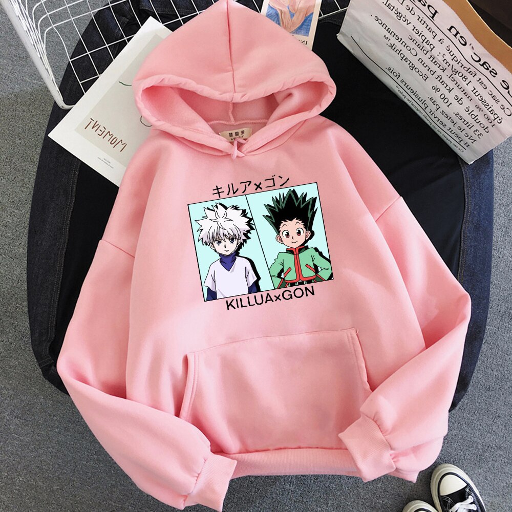 Killua Hoodie Print Hunter x Hunter Winter Anime Hoodies Unisex Gon Fashion Sweatshirt Women/Men Loose Hip Hop Streetwear Warm
