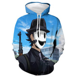 High Rise Invasion Anime Sniper Mask Man Blue Unisex Adult Cosplay 3D Printed Hoodie Pullover Sweatshirt