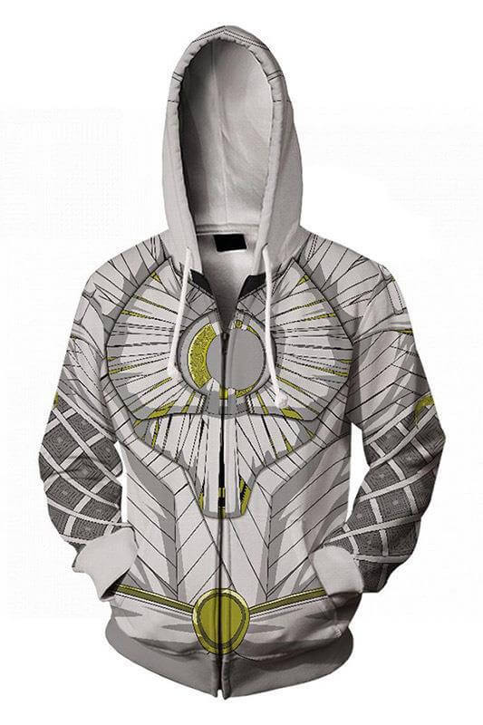 Hot Topic Moon Knight Hoodie Khonsu Movie Unisex Adult Cosplay 3D Print Zip Up Sweatshirt Jacket