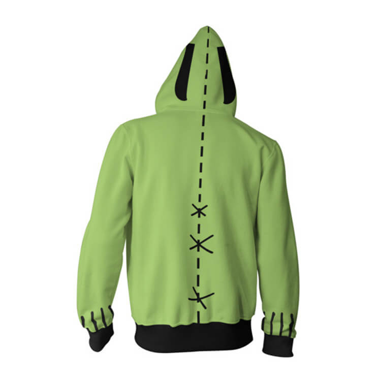 Invader Zim: Enter the Florpus Movie Alien Irken Race Zim Unisex Adult Cosplay Zip Up 3D Print Hoodies Jacket Sweatshirt