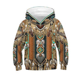 Kids Indian Skull Hoodie National Elements Series Eagle Cosplay 3D Printed Pullover Sweatshirt