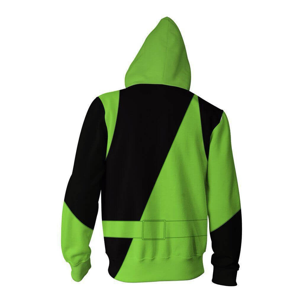 Kim Possible Cartoon TV Green Kim Possible Unisex Adult Cosplay Zip Up 3D Print Hoodies Jacket Sweatshirt