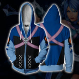 Kingdom Hearts Birth by Sleep Game Master Aqua Unisex Adult Cosplay Zip Up 3D Print Hoodies Jacket Sweatshirt