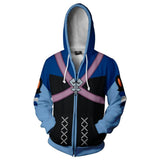 Kingdom Hearts Birth by Sleep Game Master Aqua Unisex Adult Cosplay Zip Up 3D Print Hoodies Jacket Sweatshirt