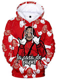 La Casa de Papel TV Masked 1 Unisex Adult Cosplay 3D Print Hoodie Pullover Sweatshirt