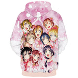 Love Live School Idol Project Anime Beauty Girls Cosplay Unisex 3D Printed Hoodie Sweatshirt Pullover