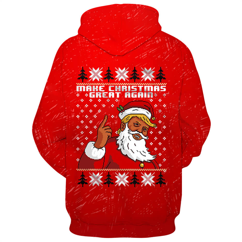 Merry Christmas Ok Boomer Santa Claus Red Unisex Adult Cosplay 3D Print Hoodie Pullover Sweatshirt