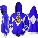 Power Rangers TV Billy Cranston Blue Ranger Unisex Adult Cosplay Zip Up 3D Print Hoodies Jacket Sweatshirt