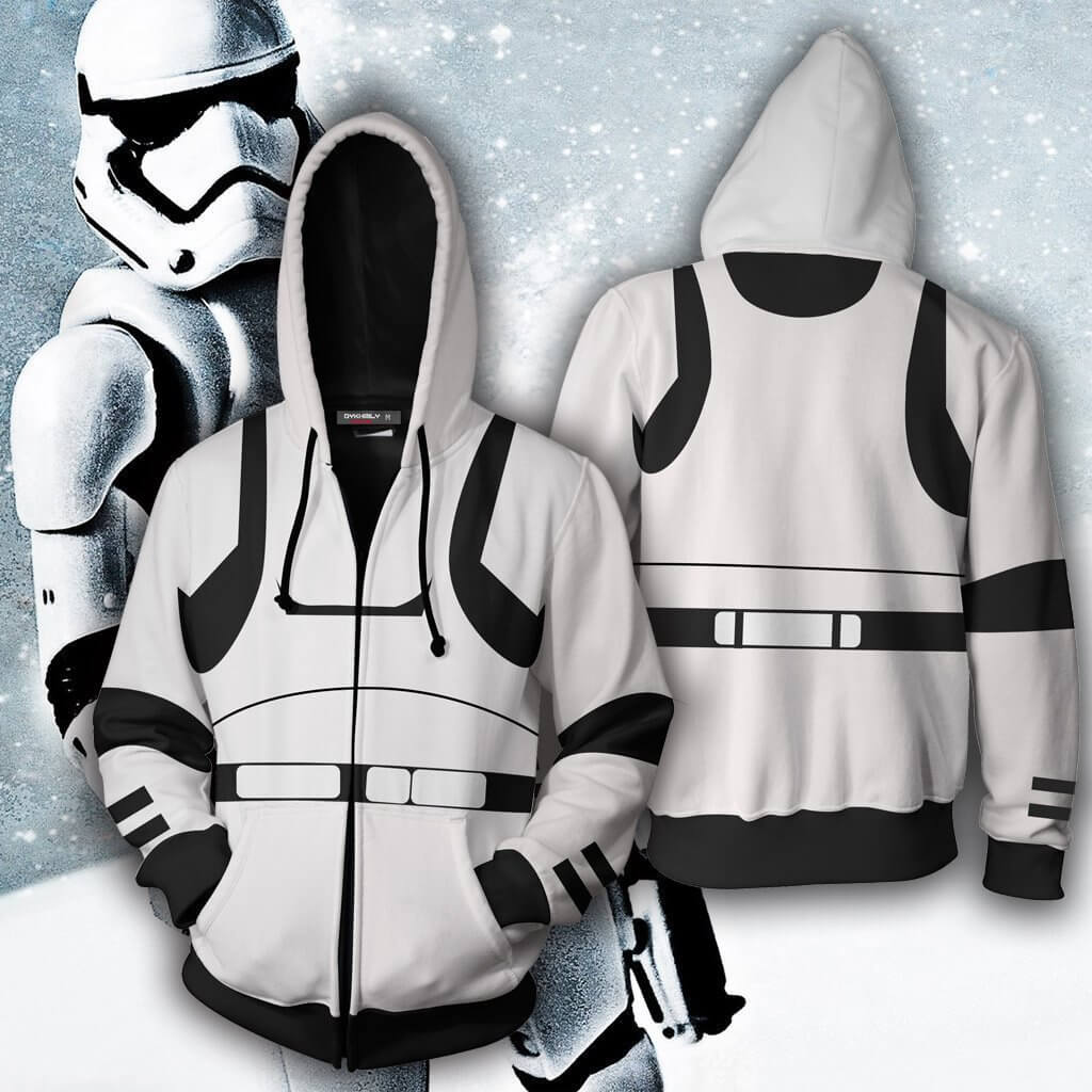 New Style Star Wars Movie Imperial Stormtrooper Adult Unisex Zip Up 3D Print Hoodies Jacket Sweatshirt