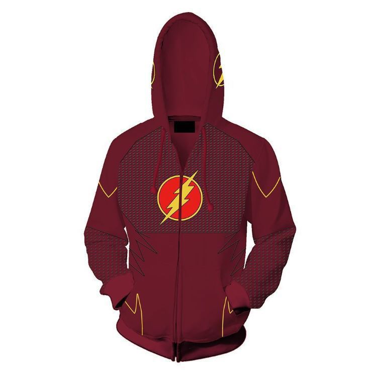 The Flash TV Barry Allen Adult Cosplay Unisex 3D Printed Hoodie Pullover Sweatshirt Jacket With Zipper