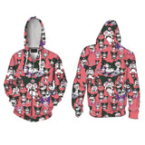 My Melody Anime Kuromi Baku Pink Unisex Adult Cosplay Zip Up 3D Print Hoodies Jacket Sweatshirt