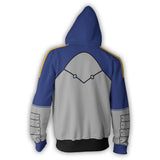 Fate Stay Night Game Altria Pendragon Blue Grey Cosplay Unisex 3D Printed Hoodie Sweatshirt Jacket With Zipper