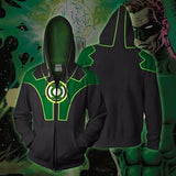 DC Detective Comics Green Lantern Alan Scott Movie Black Cosplay Unisex 3D Printed Hoodie Sweatshirt Jacket With Zipper