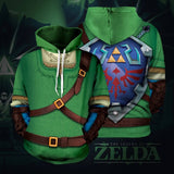 The Hyrule Fantasy The Legend of Zelda Game Link Uniform 2 Unisex Adult Cosplay 3D Printed Hoodie Pullover Sweatshirt