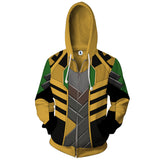 Avengers Movie Loki Laufeyson God of Evil Lies Cosplay Unisex 3D Printed Hoodie Sweatshirt Jacket With Zipper