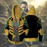 Avengers Movie Loki Laufeyson God of Evil Lies Cosplay Unisex 3D Printed Hoodie Sweatshirt Jacket With Zipper