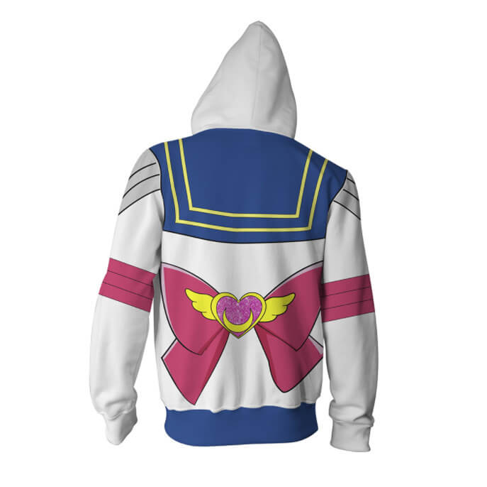Pretty Guardian Sailor Moon Seeraa Muun TV Usagi Tsukino Unisex Adult Cosplay Zip Up 3D Print Hoodies Jacket Sweatshirt