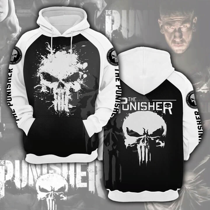 Punisher TV Frank Castle Skeleton Style D Unisex Adult Cosplay 3D Print Hoodies Pullover Sweatshirt