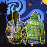 Rick and Morty Cartoon Rick Sanchez Morty Smith Pickle Rick Unisex Adult Cosplay Zip Up 3D Print Hoodies Jacket Sweatshirt