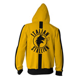 Rocky Movie Stallone Yellow Unisex Adult Cosplay Zip Up 3D Print Hoodies Jacket Sweatshirt