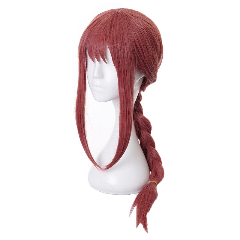 Makima Anime Chainsaw Man Cosplay Long Pink Braided Synthetic Hair Halloween Party Role Play Wigs