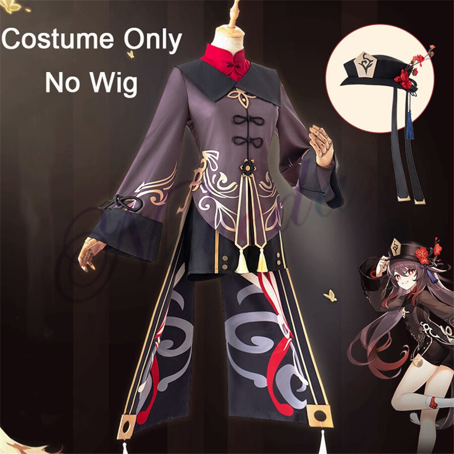 Uniform Wig Cosplay Anime Game Hu Tao Chinese Style Halloween Costumes For Women