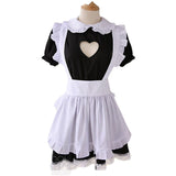 Classic Black Cafe Maid Cosplay Costume Lolita Cute Dress Restaurant Waiter Uniform For Women  Bow Headdress