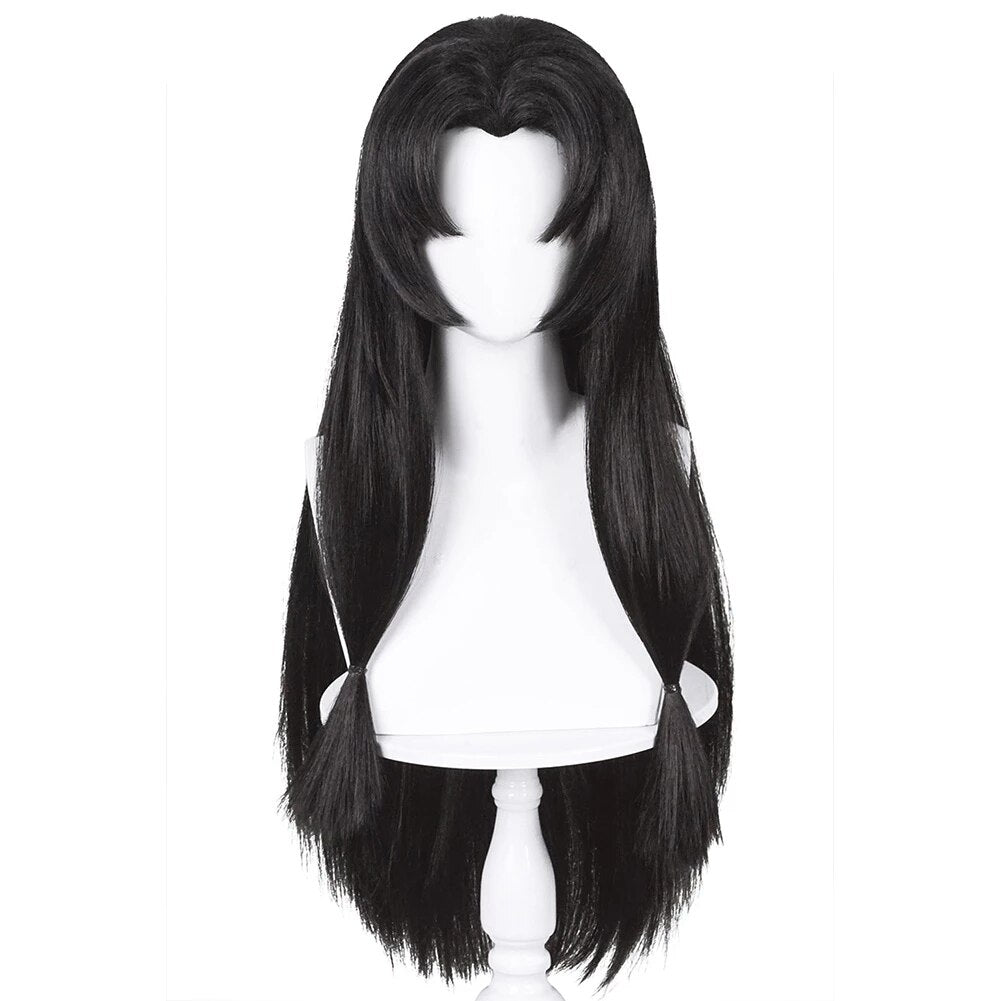 Game Naraka: Bladepoint -Kurumi Cosplay Black Wig Heat Resistant Synthetic Hair Carnival Halloween Party Props