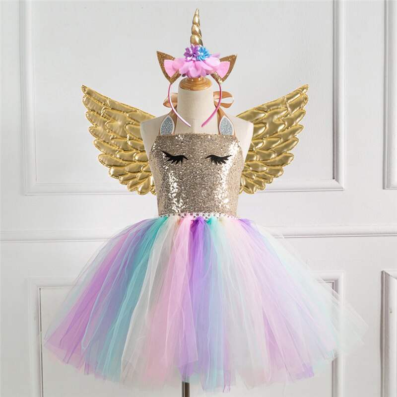 Unicorn Costume for Girls Unicorn Dress for Kids Purim Costume Cosplay