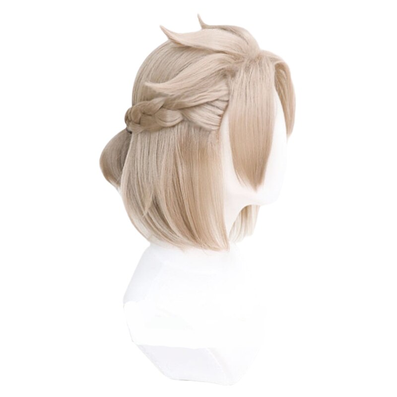 Genshin Impact Albedo Cosplay Wig 35cm Short Linen Heat Resistant Synthetic Hair Wigs Halloween Anime Wigs