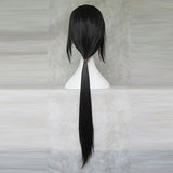80cm Long Synthetic Cosplay Skunks Aph Black APH Yao Uchiha Itachi Costume Wigs + Wig Cap