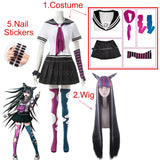 Anime Danganronpa Mioda Ibuki Cosplay Colorful Devil Horn Wig For Woman Halloween Carnival Costume Props