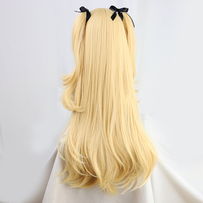 Genshin Impact Fischl Long Ponytails with Ribbon Cosplay Heat Resistant Synthetic Hair Cosplay Wigs + Wig Cap