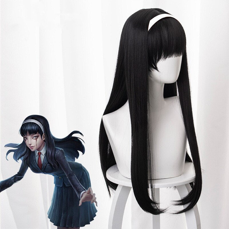 Kawakami Tomie Identity V Yidhra Long Straight Black Anime Cosplay Heat Resistant Synthetic Wigs