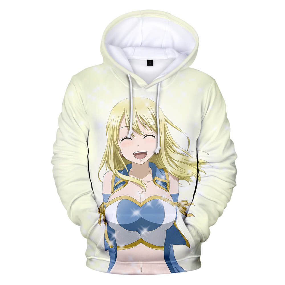 Fairy Tail Anime Lucy Heartfilia Unisex Adult Cosplay 3D Print Hoodie Pullover Sweatshirt