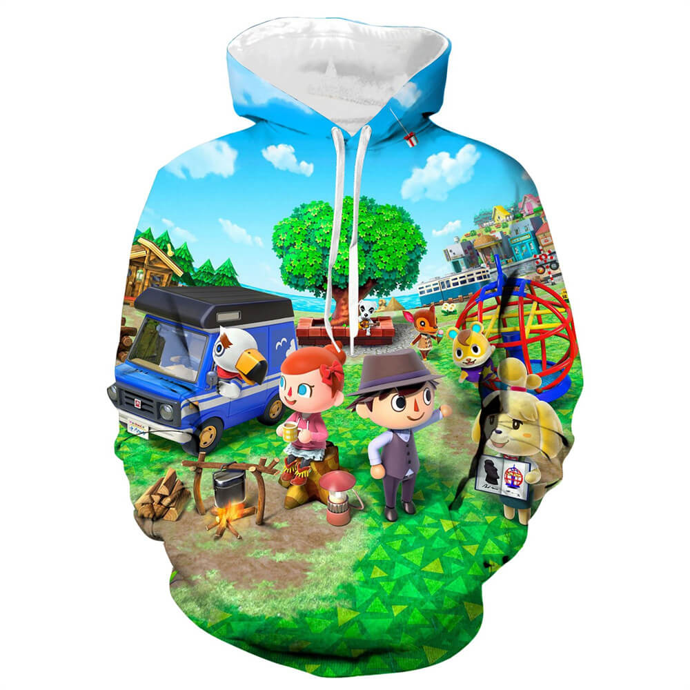 Animal Crossing: New Horizons Game Barbecue Unisex Adult Cosplay 3D Print Hoodie Pullover Sweatshirt