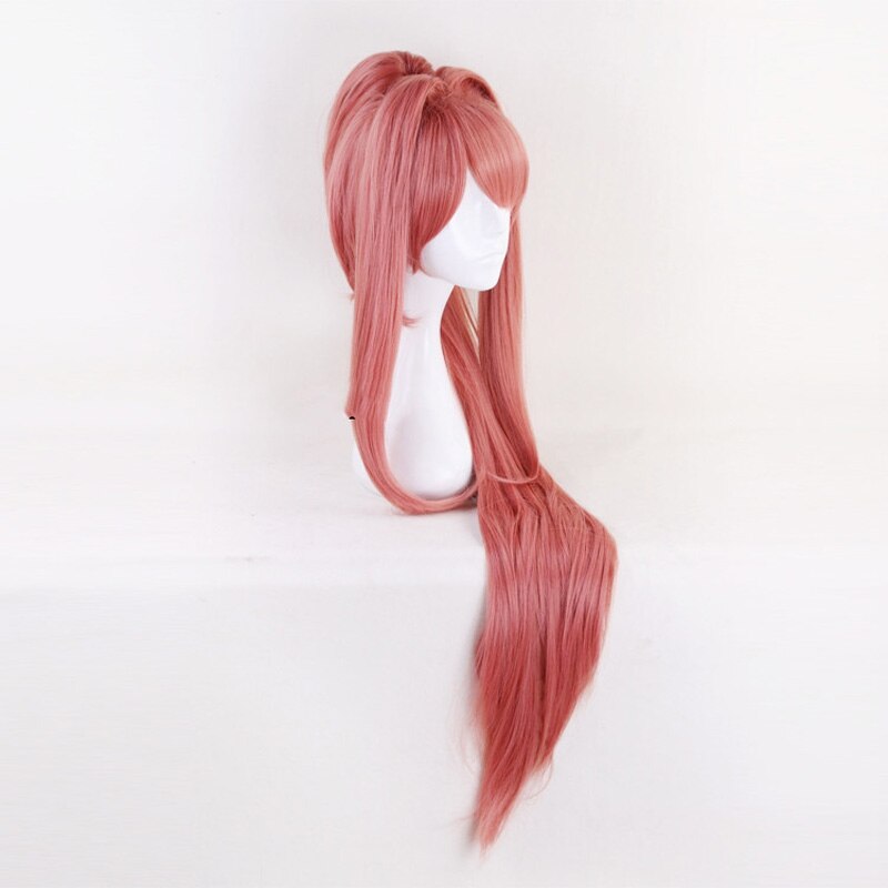 Doki Literature Club Monika DDLC Long Heat Resistant Synthetic Hair Perucas Cosplay Wig+Wig Cap