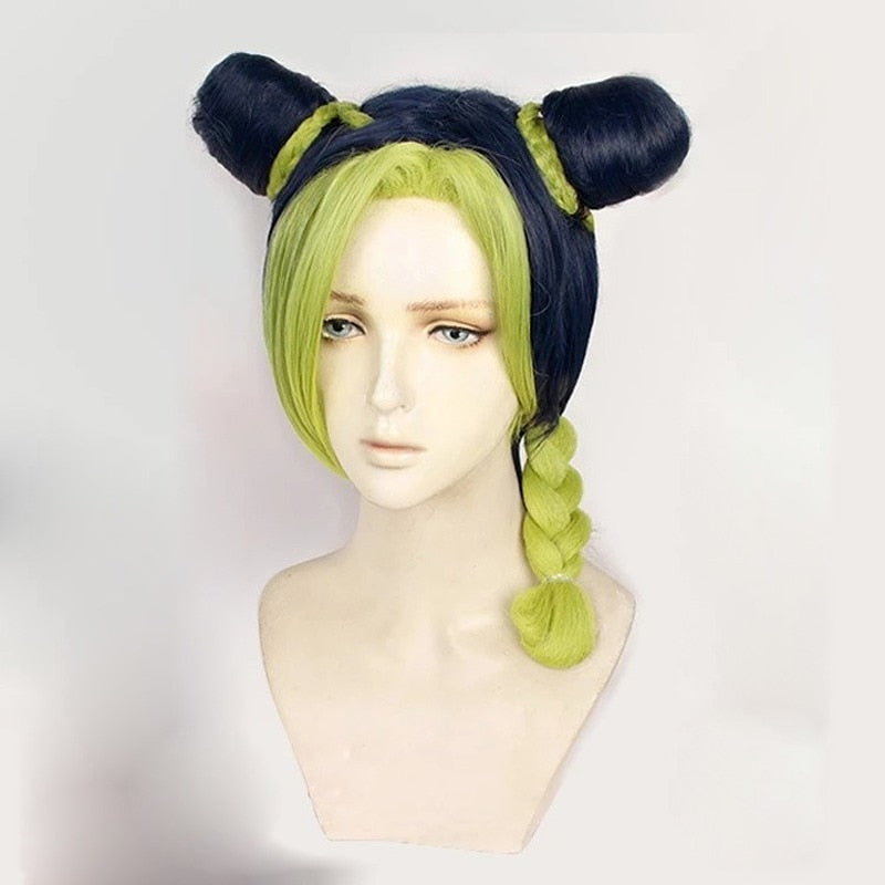 Anime Jolyne Cujoh Kujo Jojo Bizarre Adventure Cosplay Anime Heat Resistant Synthetic Hair Wigs + Wig Cap Halloween