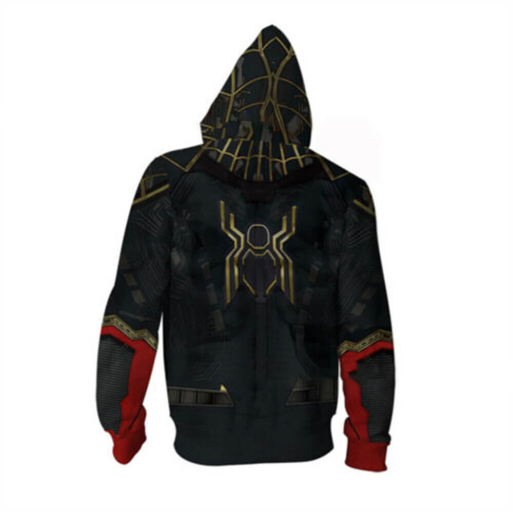 Spider-Man 3 Movie Black Spiderman Masked Unisex Adult Cosplay Zip Up 3D Print Hoodies Jacket Sweatshirt