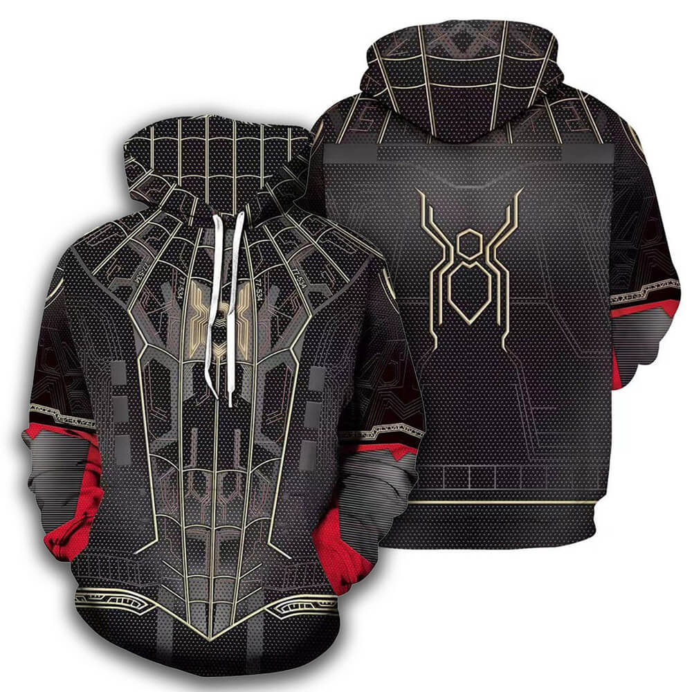 Spider-Man 3 Movie Black Spiderman Unisex Adult Cosplay 3D Print Hoodie Pullover Sweatshirt