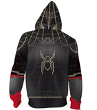 Spider-Man 3 Movie Black Spiderman Unisex Adult Cosplay Zip Up 3D Print Hoodies Jacket Sweatshirt