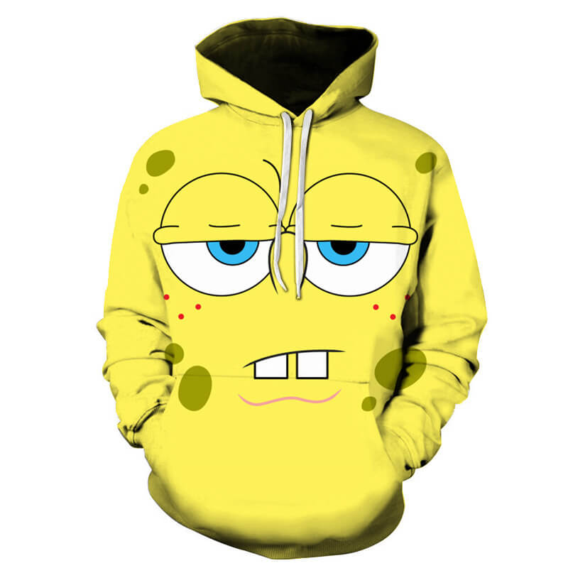 SpongeBob SquarePants Cartoon Absorbent and Yellow Unisex Adult Cosplay 3D Print Hoodie Pullover Sweatshirt