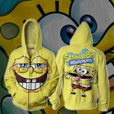 SpongeBob SquarePants Cartoon Absorbent and Yellow Unisex Adult Cosplay Zip Up 3D Print Hoodies Jacket Sweatshirt