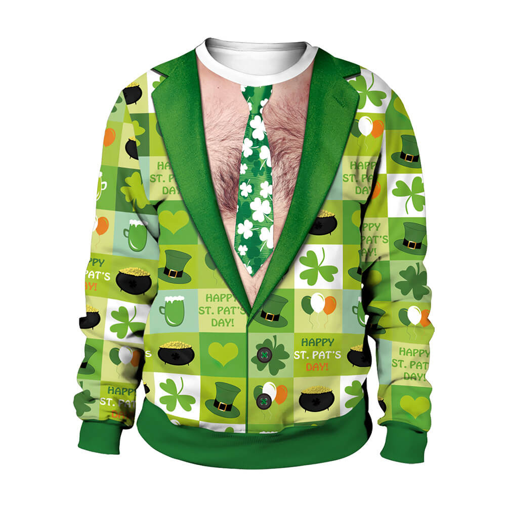 St Patricks Day Sweater Unisex Adult Cosplay 3D Print Pullover