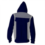 Star Trek:Discovery TV Blue White Gold Uniform Unisex Adult Cosplay Zip Up 3D Print Hoodies Jacket Sweatshirt