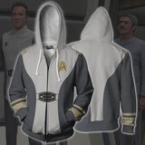 Star Trek II The Wrath of Khan TV Grey Uniform Unisex Adult Cosplay Zip Up 3D Print Hoodies Jacket Sweatshirt
