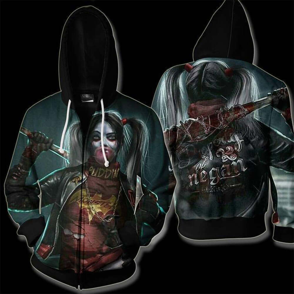 Suicide Squad Movie Harleen Quinzel Harley Quinn 15 Unisex Adult Cosplay Zip Up 3D Print Hoodies Jacket Sweatshirt