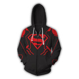 Superman Anime Clark Joseph Kent Black Unisex Adult Cosplay Zip Up 3D Print Hoodies Jacket Sweatshirt